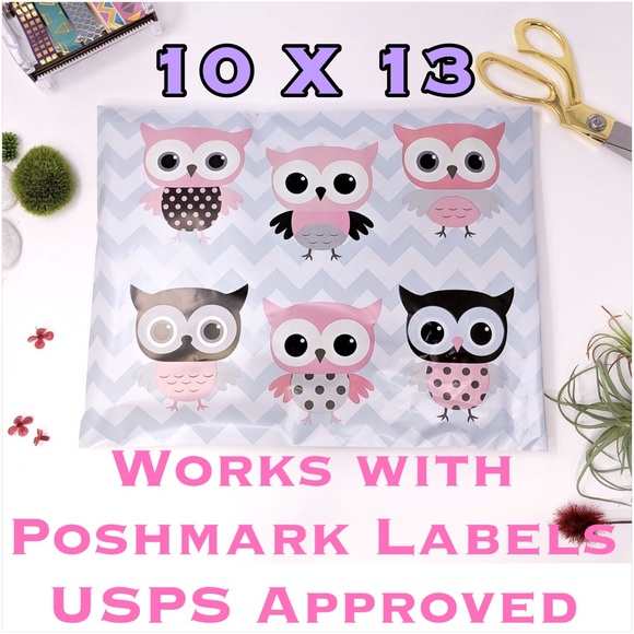 25 10X13 Owl Chevron Poly Mailers PRICE IS FIRM - Picture 5 of 7
